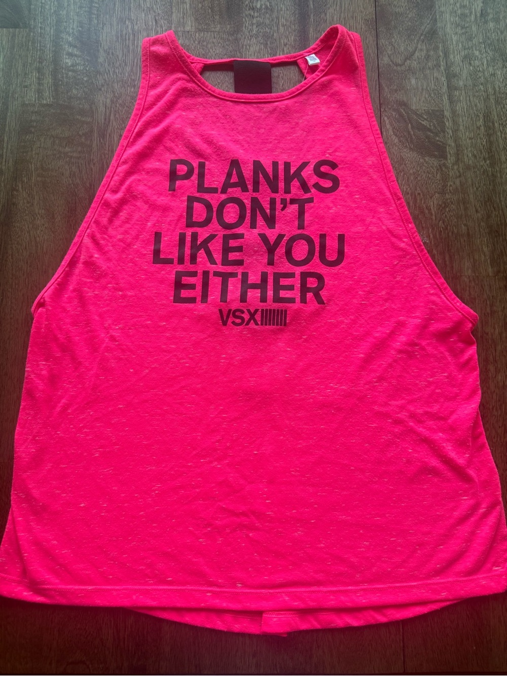 VSX Hot Pink Athletic Tank with Bold Black Slogan